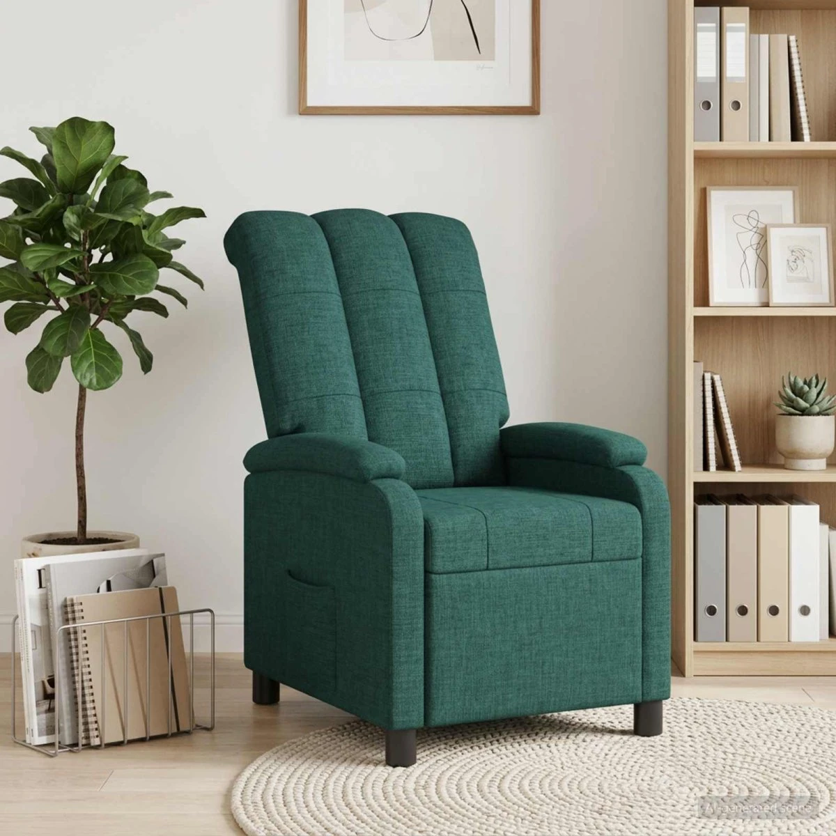 vidaXL Recliner Mørkegrøn Stof