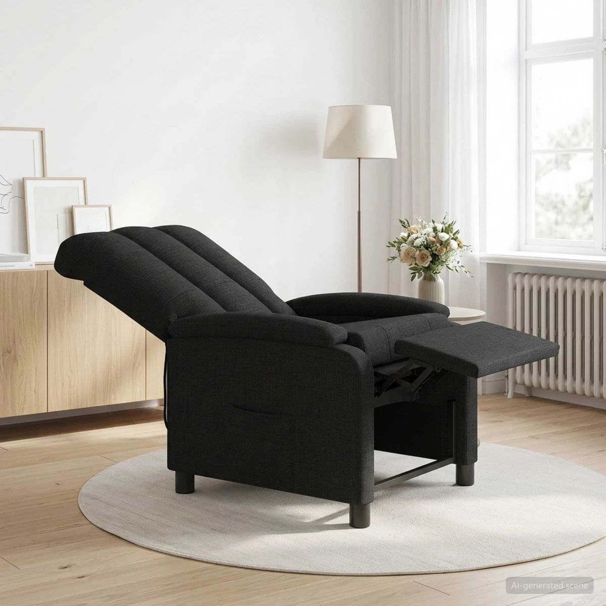 vidaXL Recliner Sort Stof