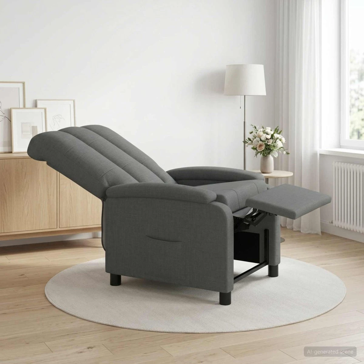 vidaXL Recliner Mørkegrå Stof