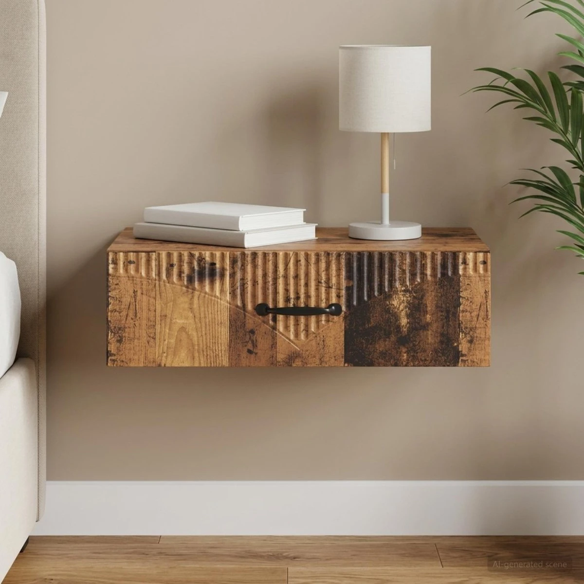 vidaXL Væghængt Sideskab 59 x 34,5 x 17 cm - Gammelt træ