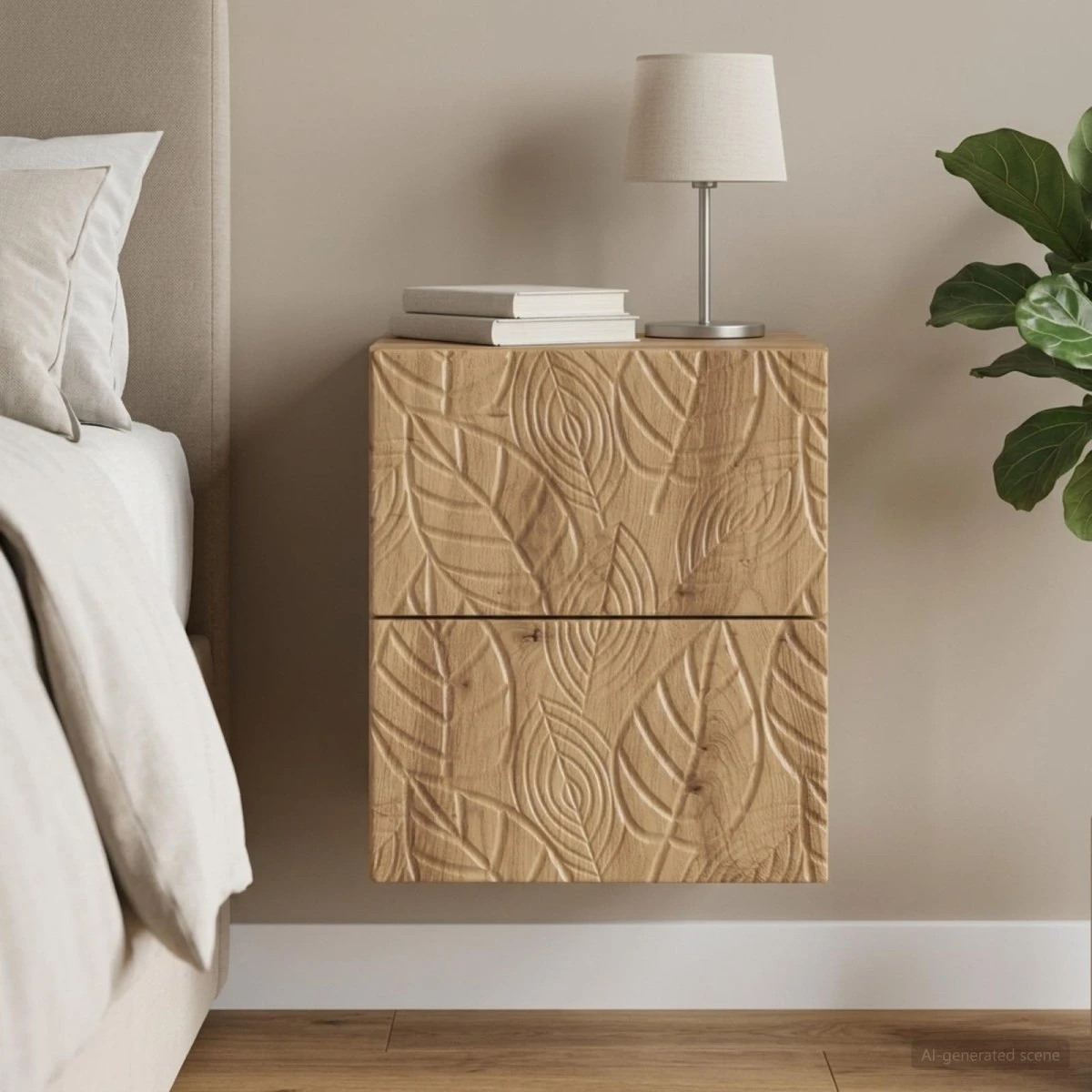 vidaXL Væghængt Natbord Artisan-eg 34,5 x 33 x 40 cm