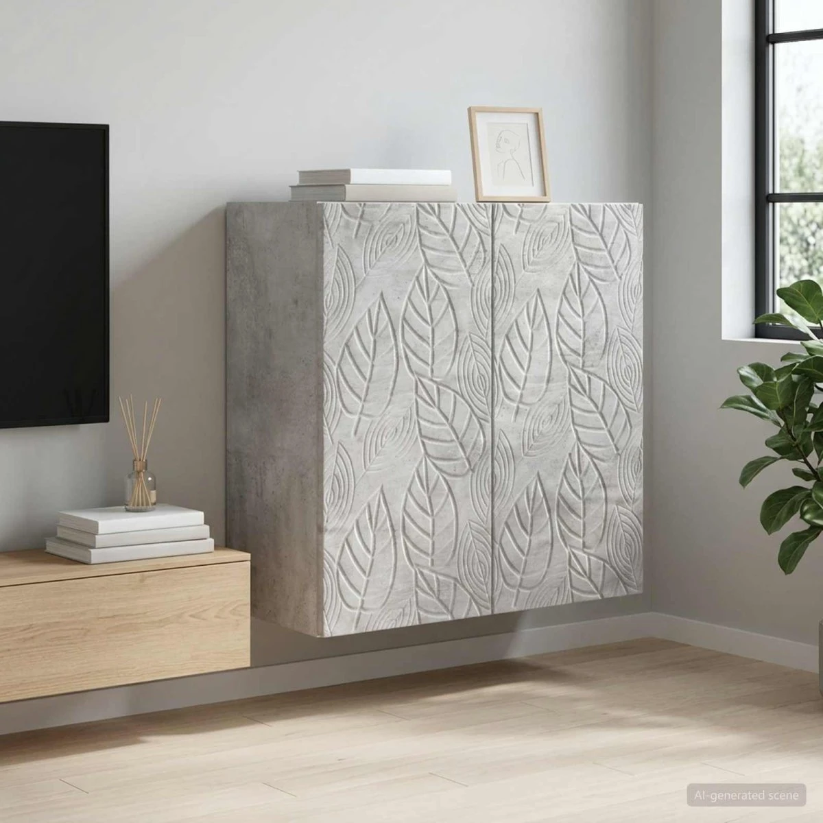 vidaXL Vægmonteret skab 59 x 31 x 60 cm - Betongrå