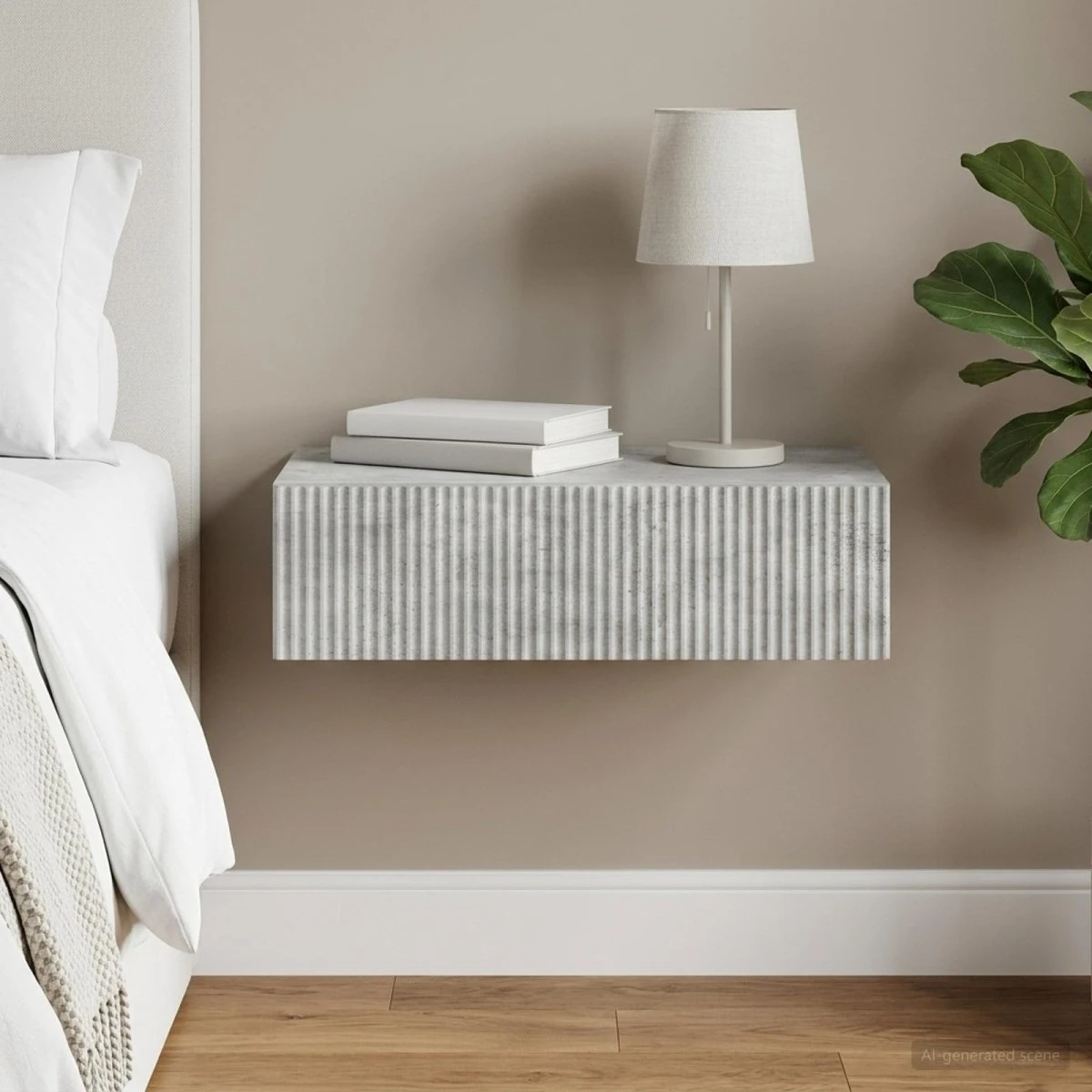 vidaXL Væghængt Sideskab 87,5 x 34,5 x 17 cm - Betongrå