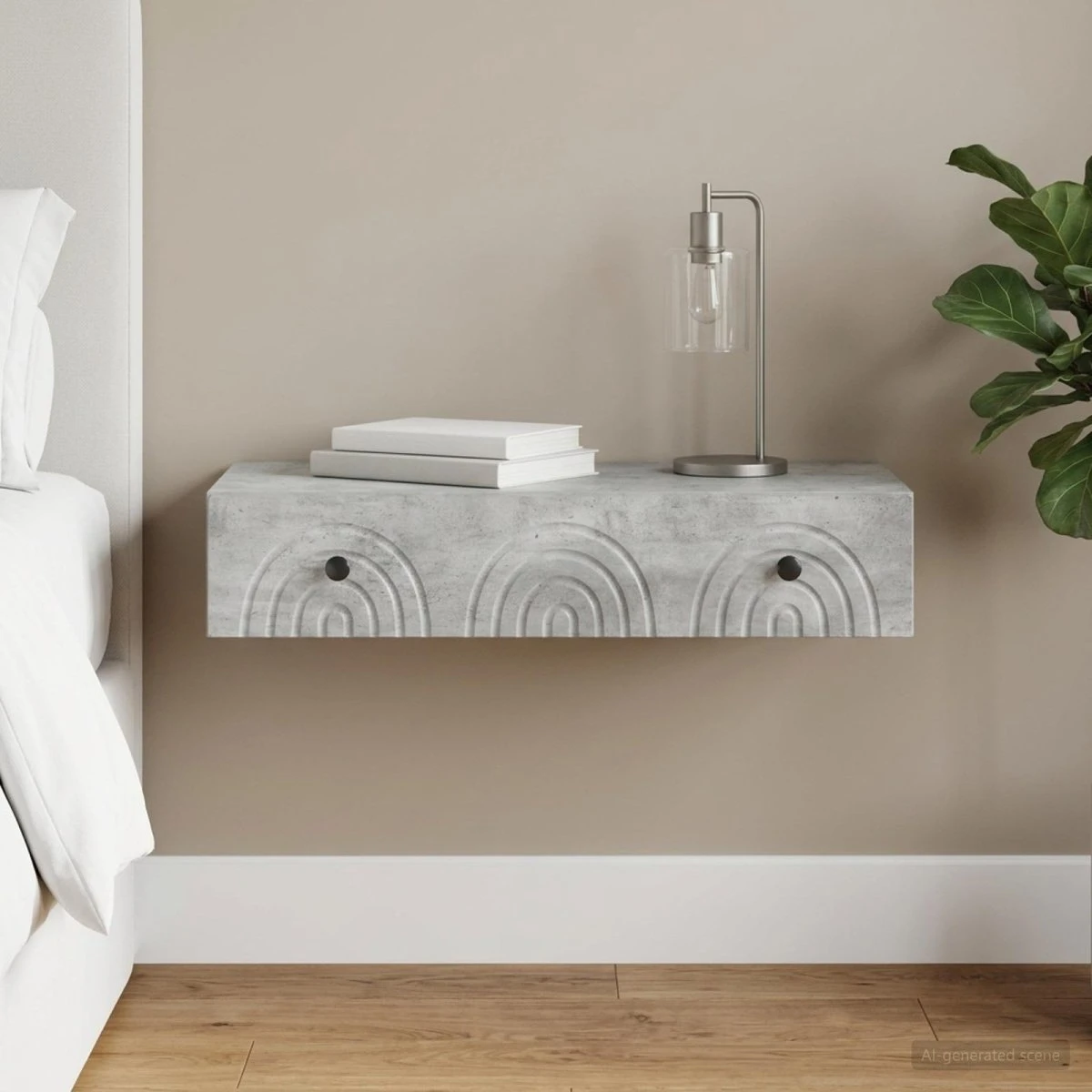 vidaXL Væghængt Sideskab 87,5x34,5x17 cm - Betongrå
