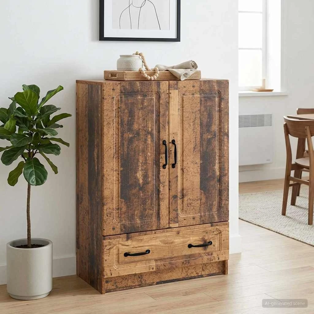 vidaXL Sideboard i gammelt træ, 66 x 34,5 x 92 cm