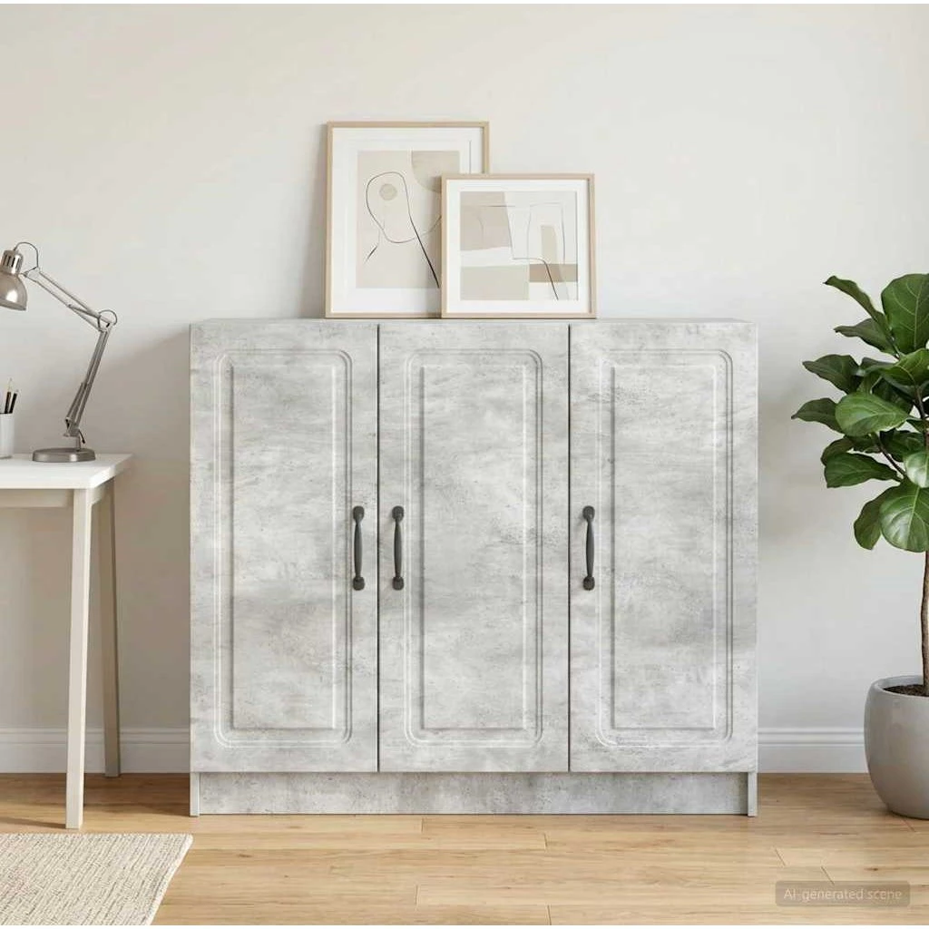 vidaXL Sideboard Betongrå 89 x 34,5 x 77 cm - Konstrueret træ