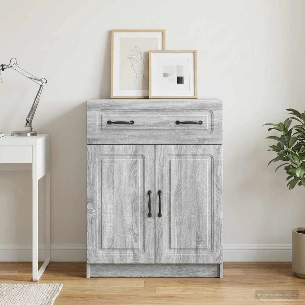 vidaXL Sideboard Grå Sonoma-eg 66 x 34,5 x 87 cm