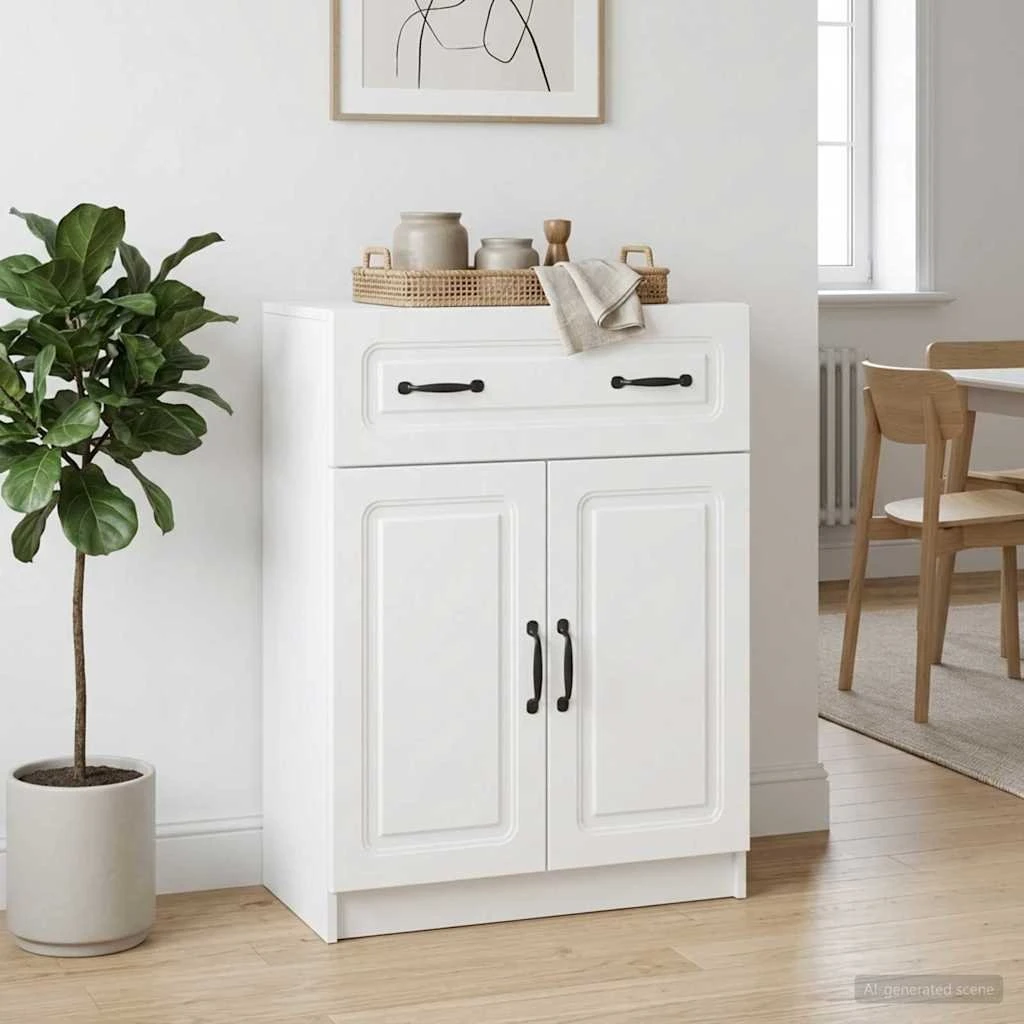 vidaXL Sideboard Hvid 66 x 34,5 x 87 cm - Konstrueret træ