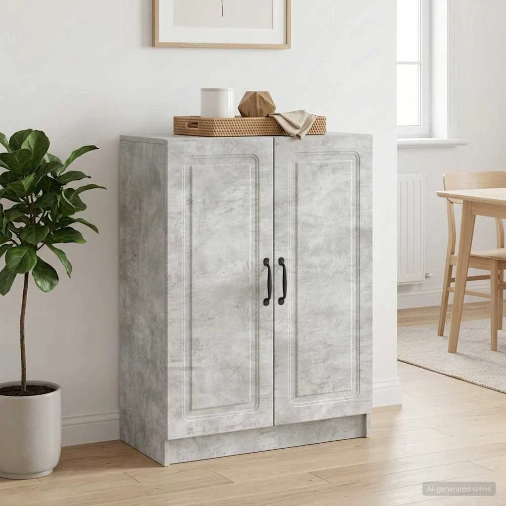 vidaXL Sideboard Betongrå 66 x 34,5 x 87 cm i konstrueret træ
