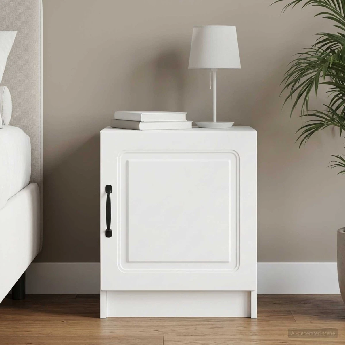 vidaXL Natskab Hvid 43 x 34,5 x 47 cm i konstrueret træ