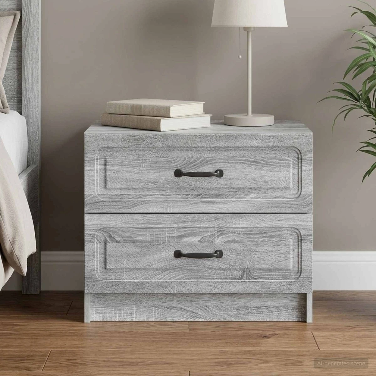 vidaXL Natskab Grå Sonoma-eg 62 x 34,5 x 44,5 cm
