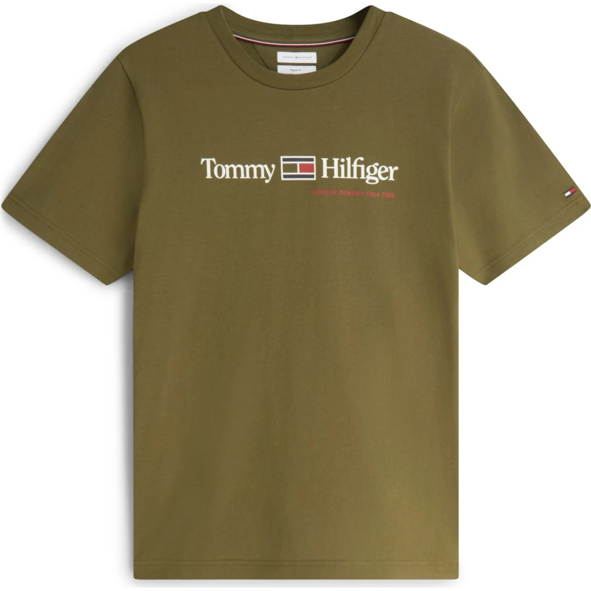 TOMMY HILFIGER Brand Love Graphic Tee - Grøn/Hvid