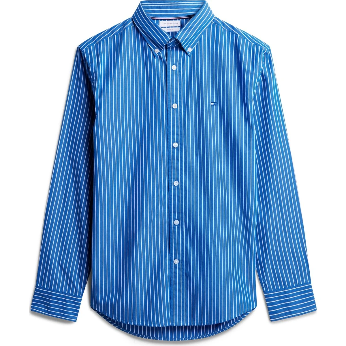 Tommy Hilfiger Skjorte 'Flex' - Blå/Hvid Stribet Regular Fit
