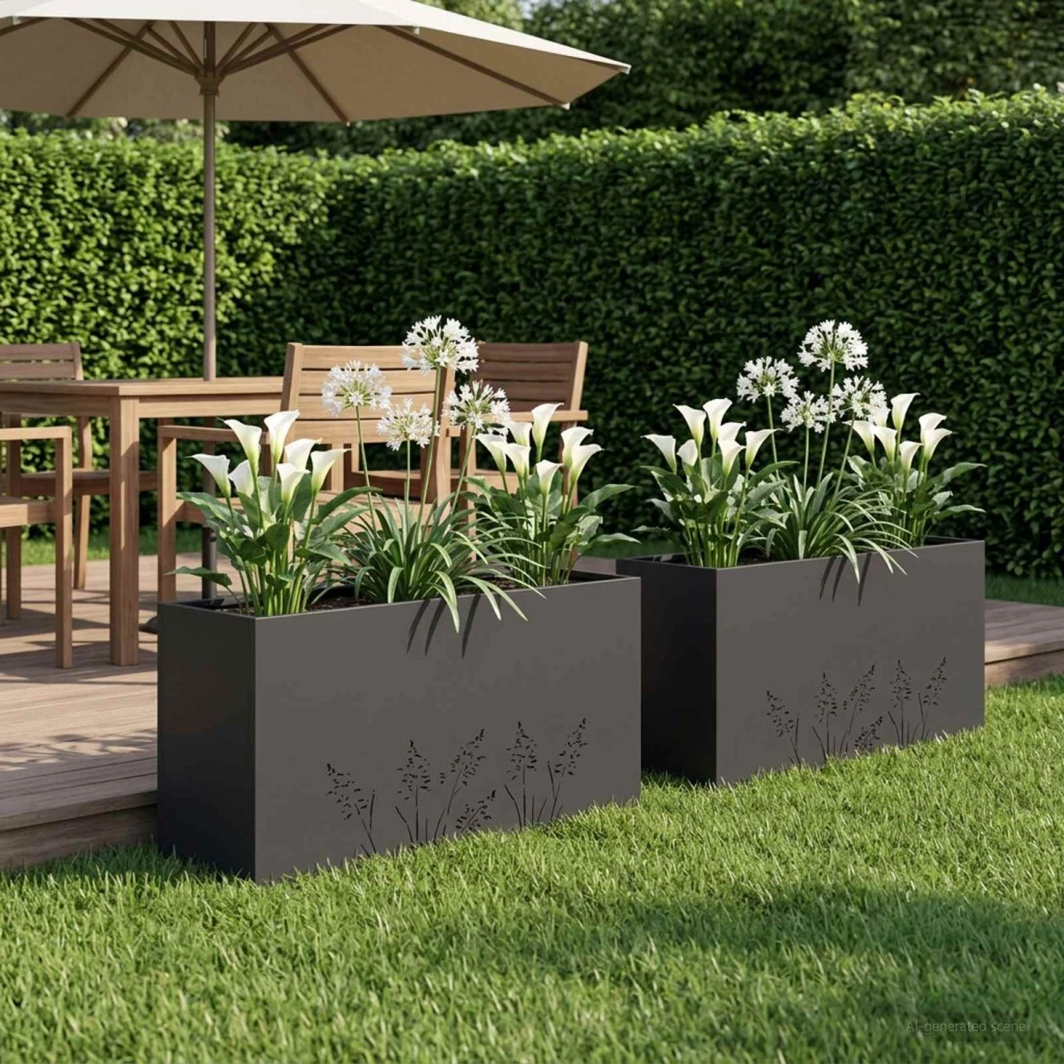 vidaXL Have Blomsterkrukke 2 stk. Sort 100x30x49 cm