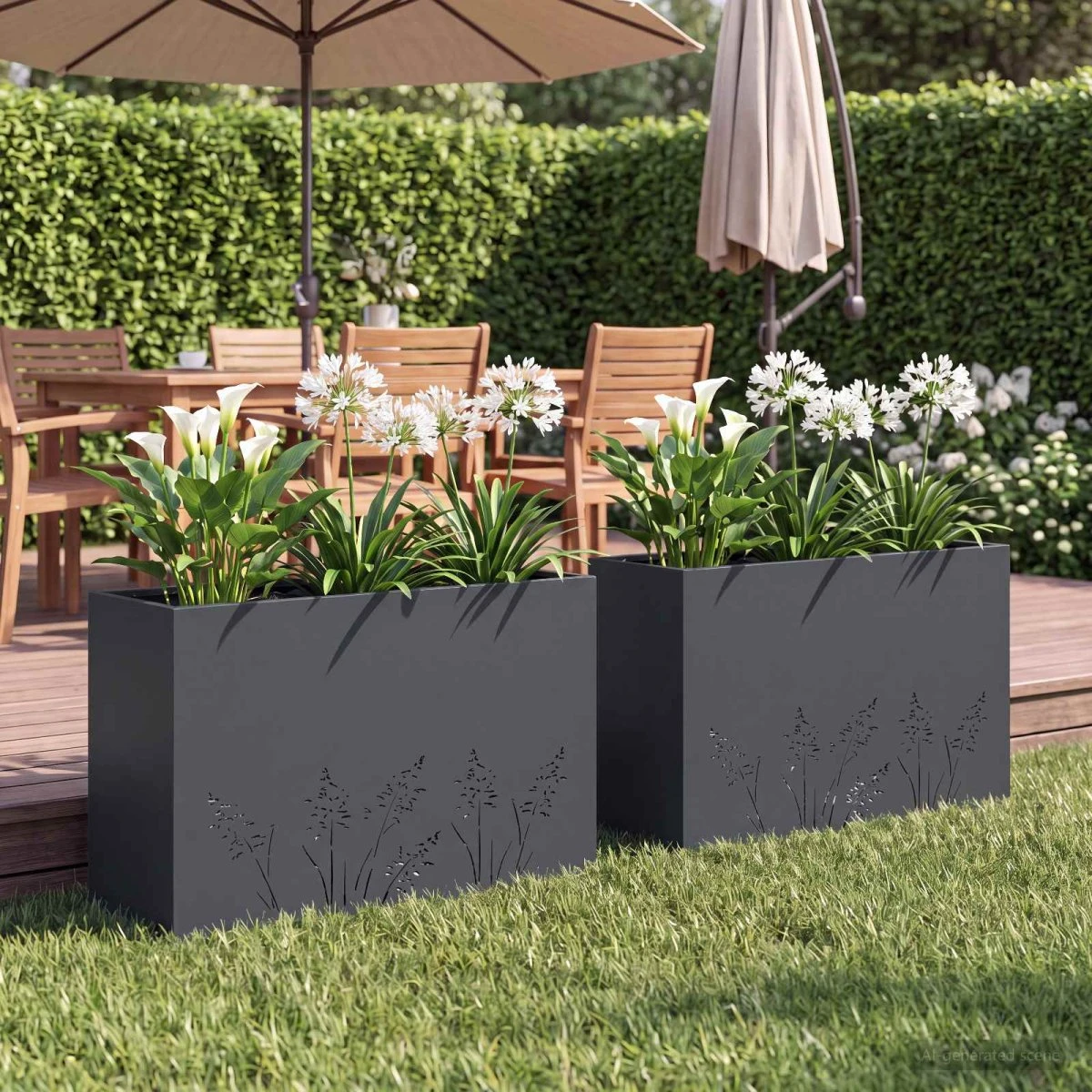 vidaXL Have Blomsterkrukke 2 stk. Antracit 80 x 30 x 49 cm