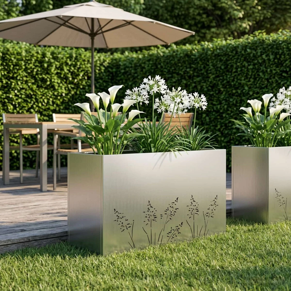 vidaXL Have Blomsterkrukke Sølv 80 x 20 x 49 cm i Rustfrit Stål