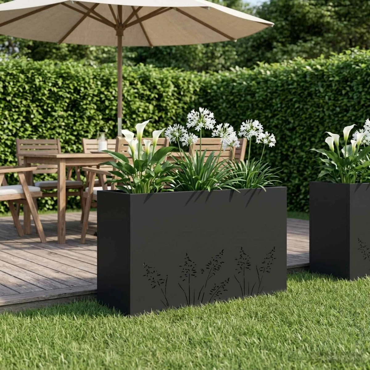 vidaXL Have Blomsterkrukke Sort 80 x 30 x 49 cm i koldvalset stål