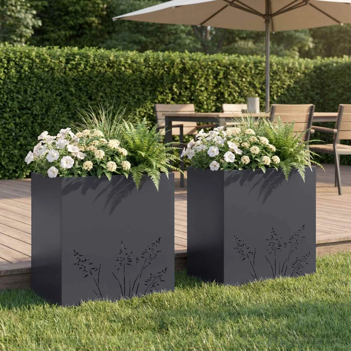 vidaXL Have Blomsterkrukke 2 stk. Antracit 50 x 30 x 49 cm