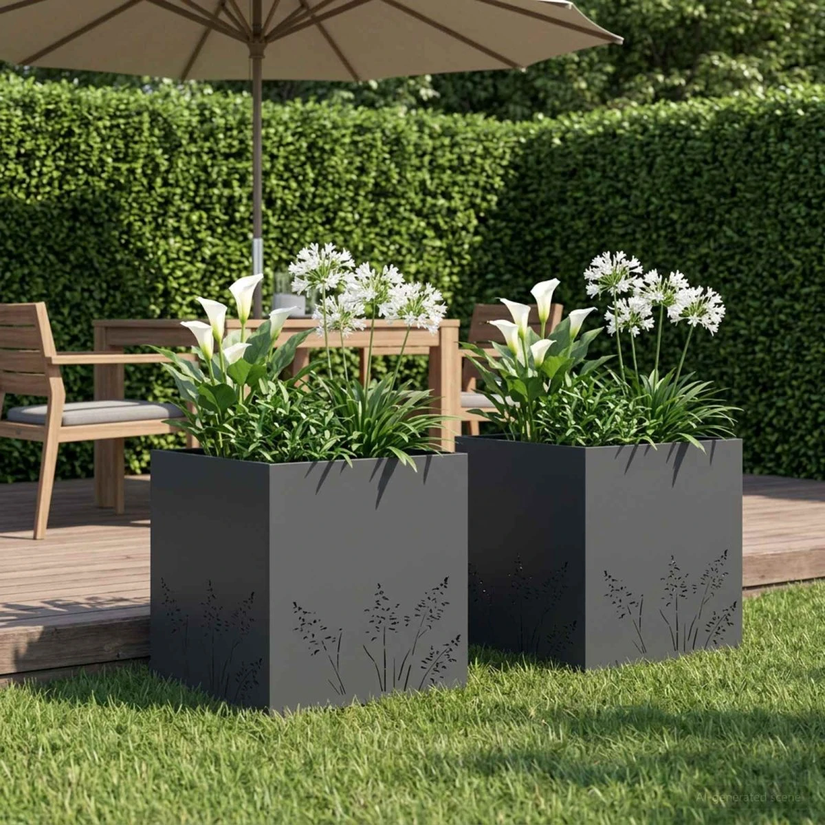 vidaXL Have Blomsterkrukke 2 stk. Antracit 50 x 50 x 49 cm