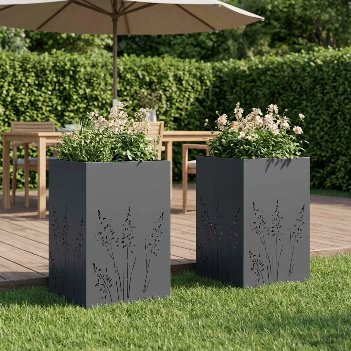 vidaXL Have Blomsterkrukke 2 stk. Antracit 50 x 50 x 75 cm