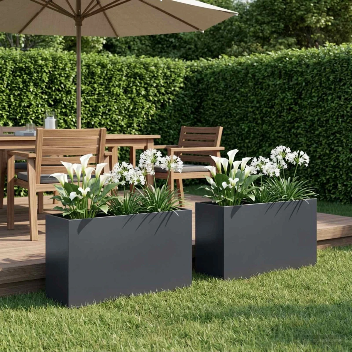 vidaXL Have Blomsterkrukke 2 stk. Antracit 80 x 40 x 50 cm