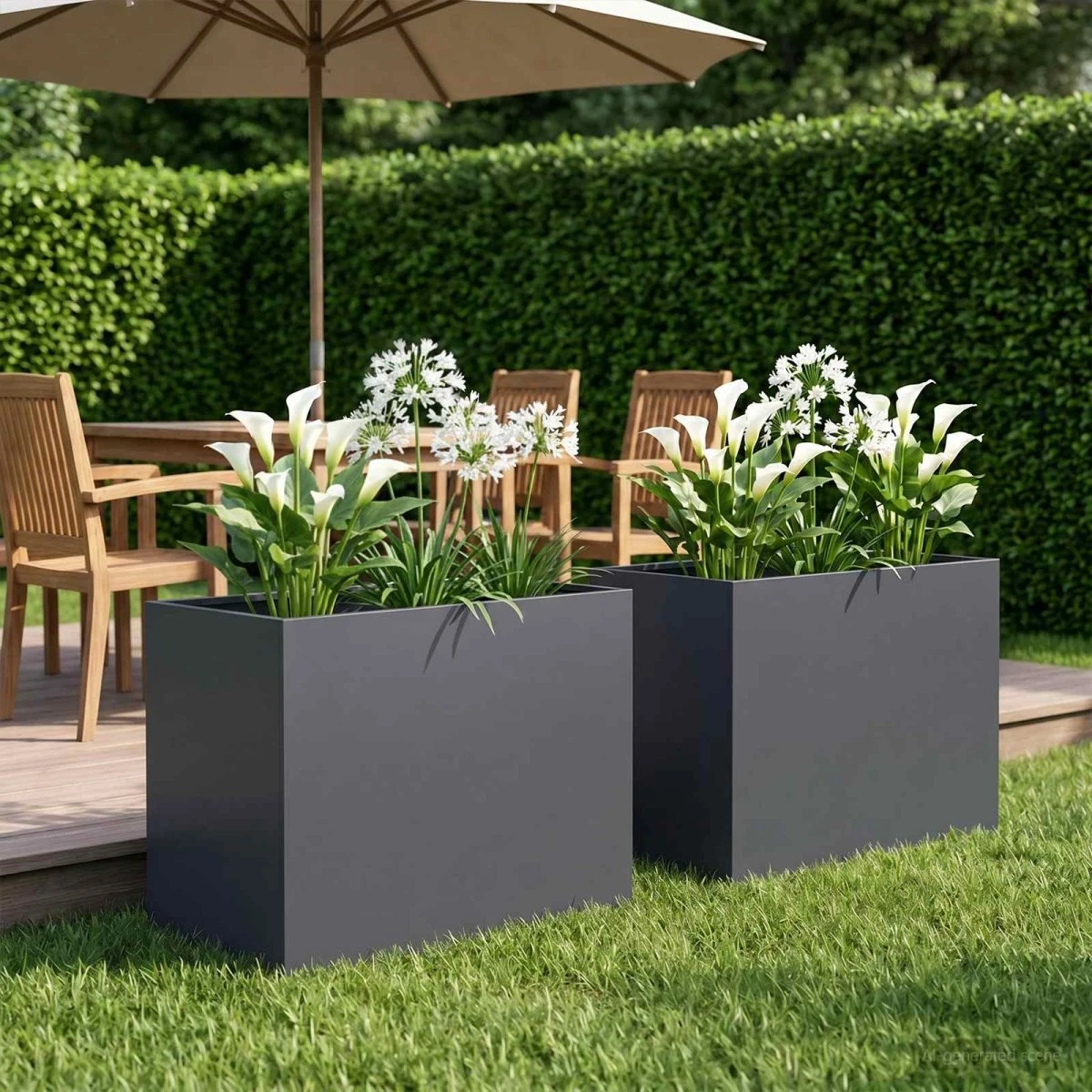 vidaXL Have Blomsterkrukke 2 stk. Antracit 60 x 40 x 50 cm