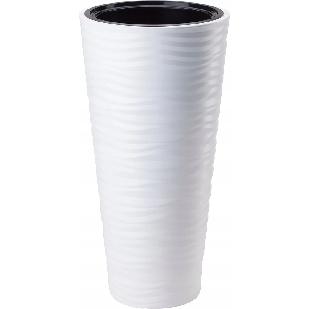 Sahara Dunes Slim 35 Rund Blomsterpotte - Hvid