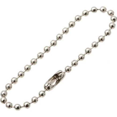 Kuglekæde med lås, Sølv, 12 cm (10-pak)
