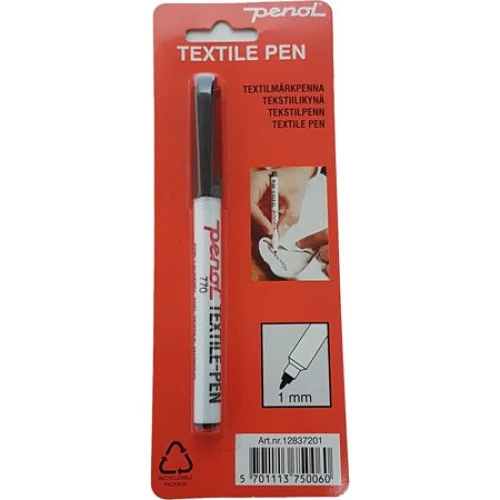 Penol Textile Pen - 1 mm sort