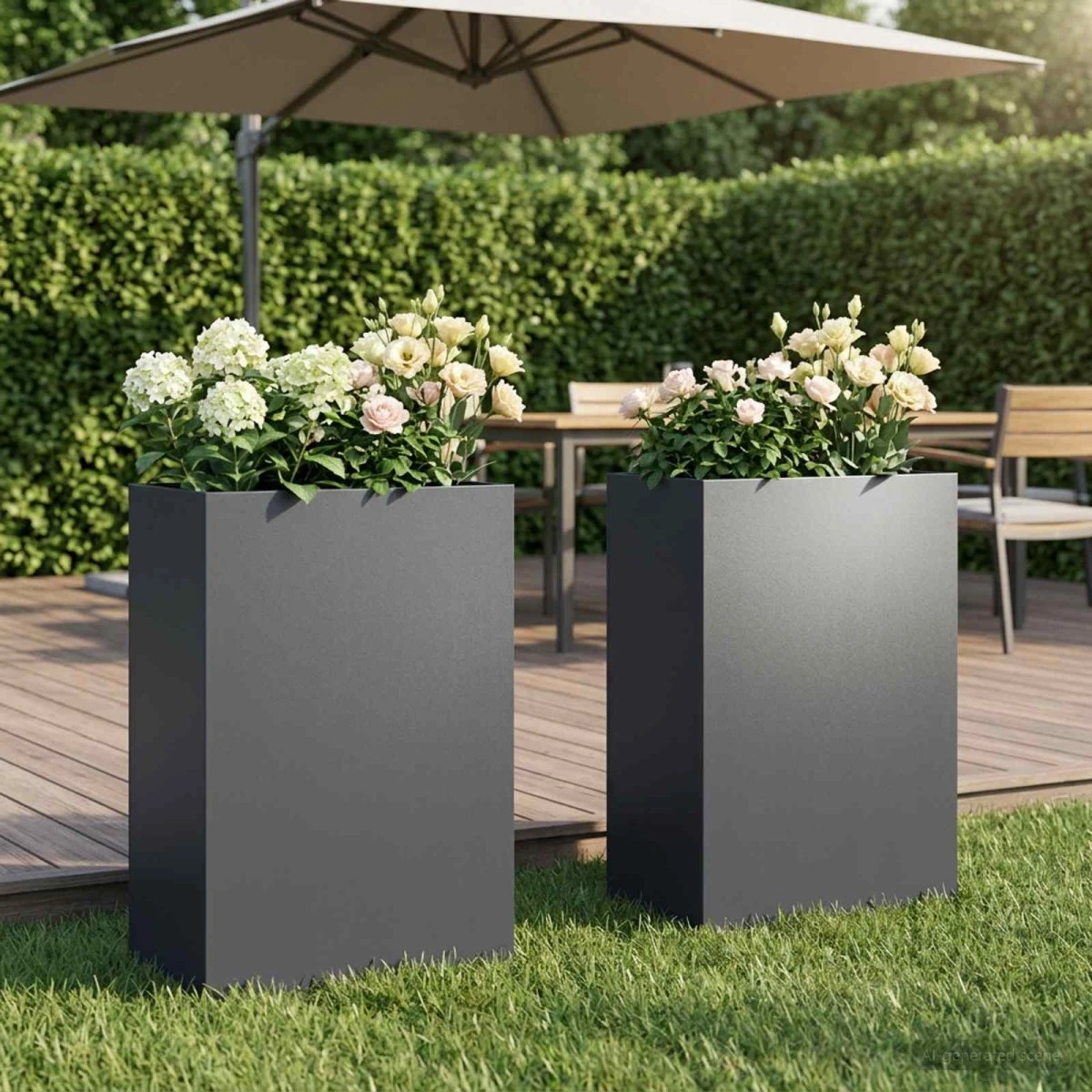 vidaXL Have Blomsterkrukke 2 stk. Antracit 50 x 30 x 75 cm