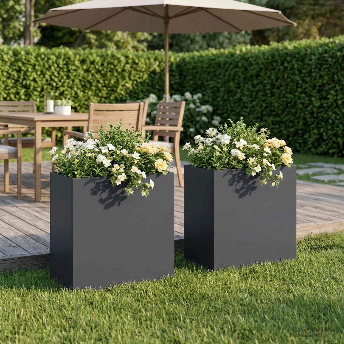 vidaXL Have Blomsterkrukke 2 stk. Antracit 50 x 30 x 40 cm