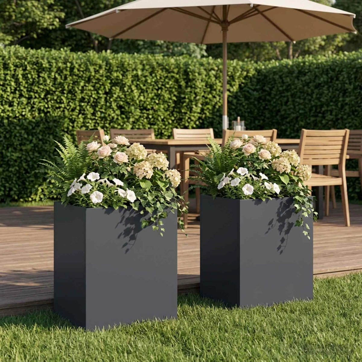 vidaXL Have Blomsterkrukke 2 stk. Antracit 40 x 30 x 50 cm