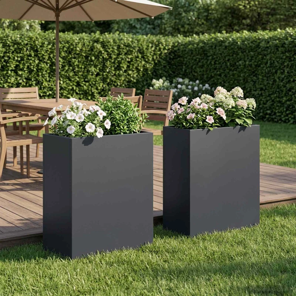 vidaXL Have Blomsterkrukke 2 stk. Antracit 40 x 20 x 50 cm