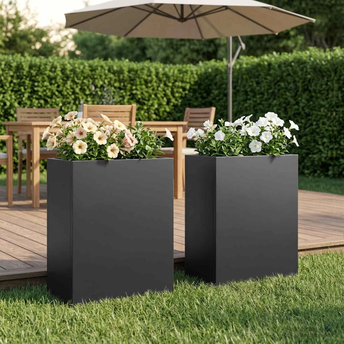 vidaXL Have Blomsterkrukke 2 stk. Sort 40x20x40 cm i koldvalset stål