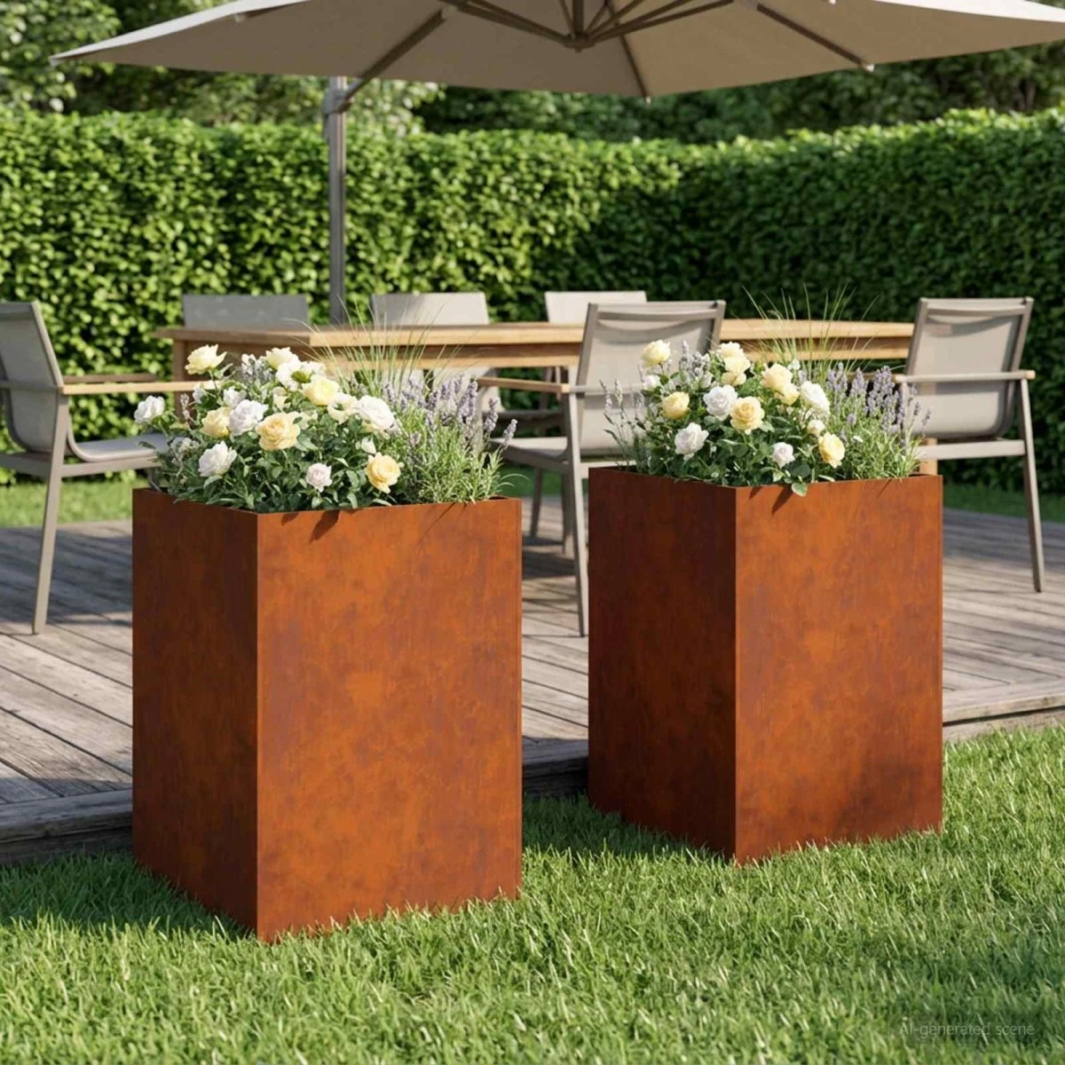 vidaXL Have Blomsterkrukke 2 stk. Cortenstål 50x50x75 cm Rust