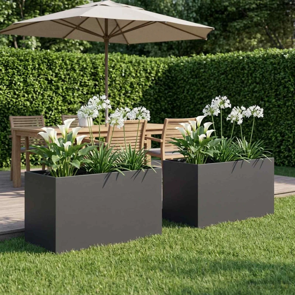 vidaXL Have Blomsterkrukke 2 stk. Sort 100 x 50 x 50 cm