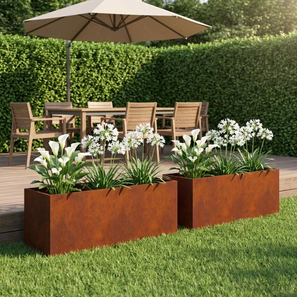 vidaXL Have Blomsterkrukke 2 stk. Cortenstål 100 x 30 x 30 cm