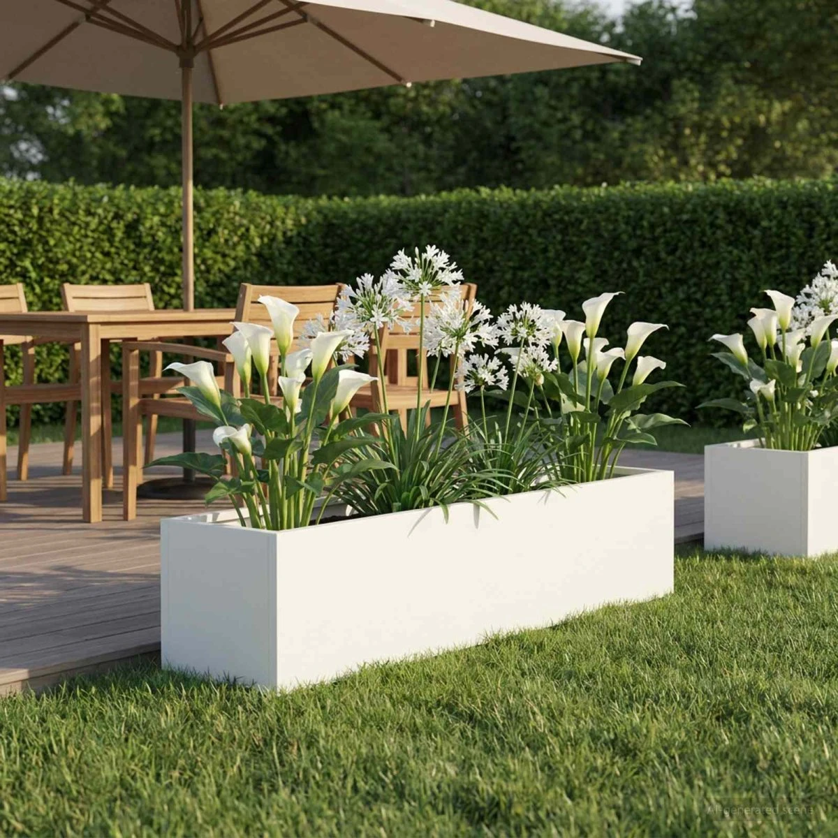 vidaXL Have Blomsterkrukke Hvid 80 x 20 x 20 cm i Koldvalset Stål