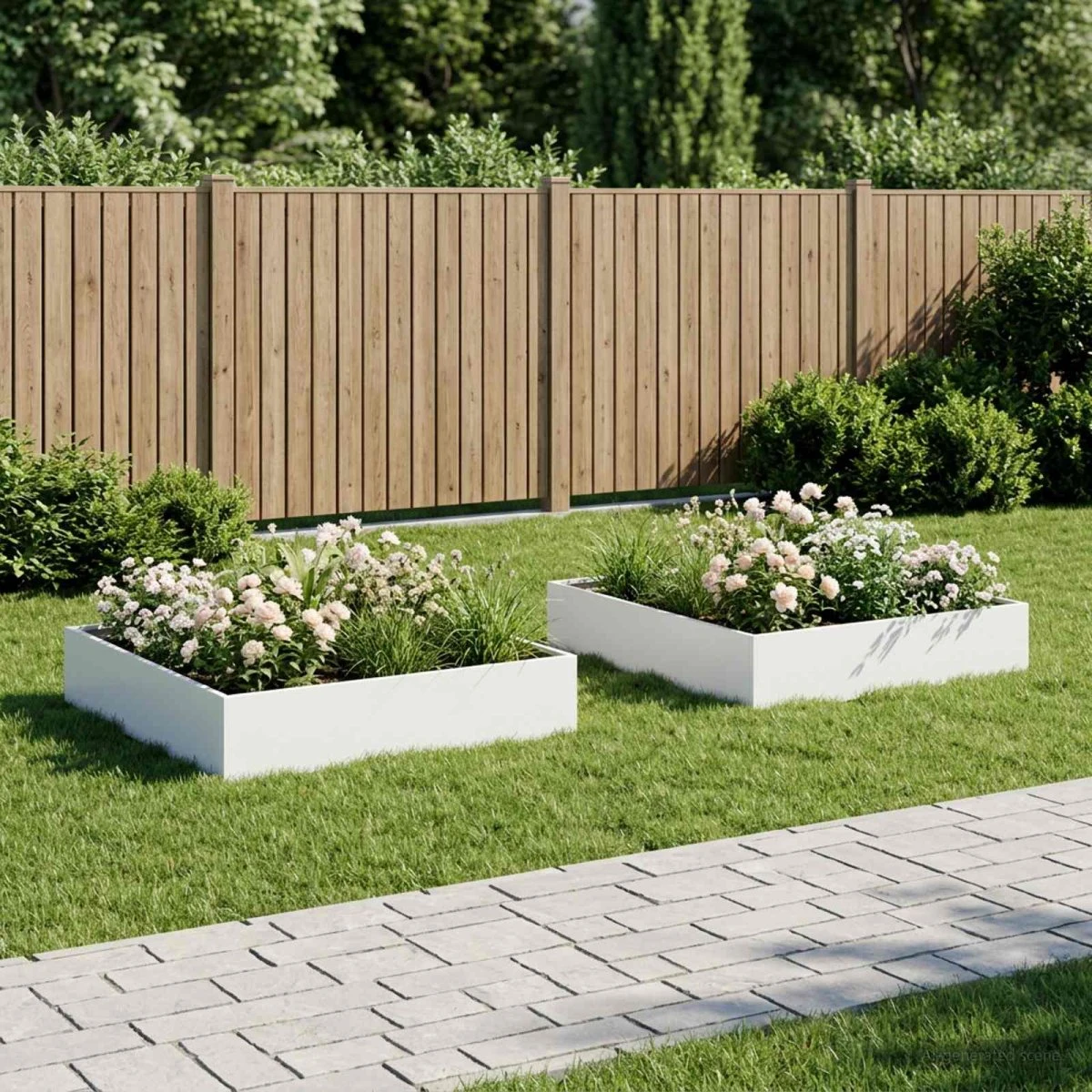 vidaXL Have Blomsterkrukke 2 stk. Hvid 100 x 100 x 20 cm