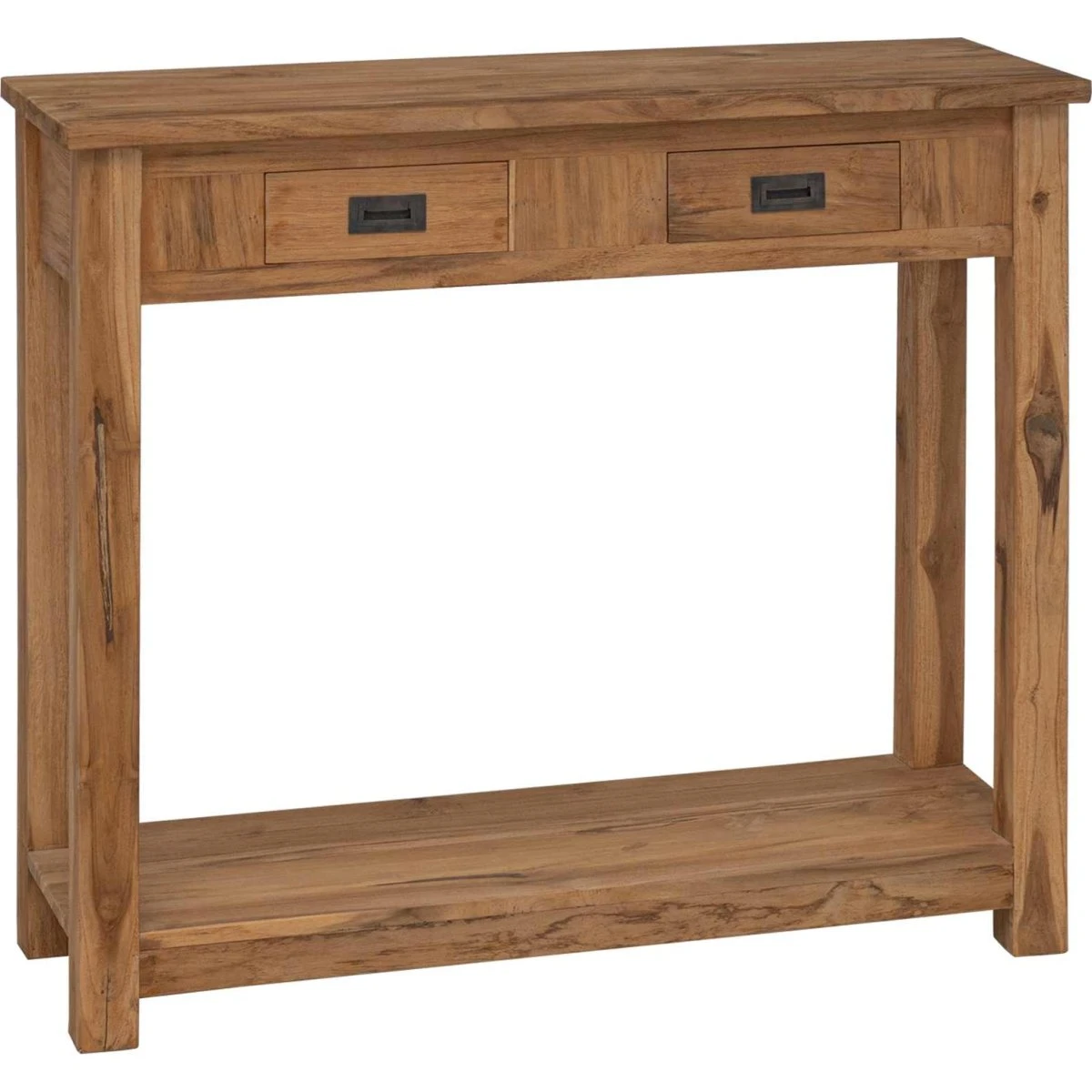 vidaXL Konsolbord i Massivt Teaktræ - Naturfarvet 90x30x80 cm