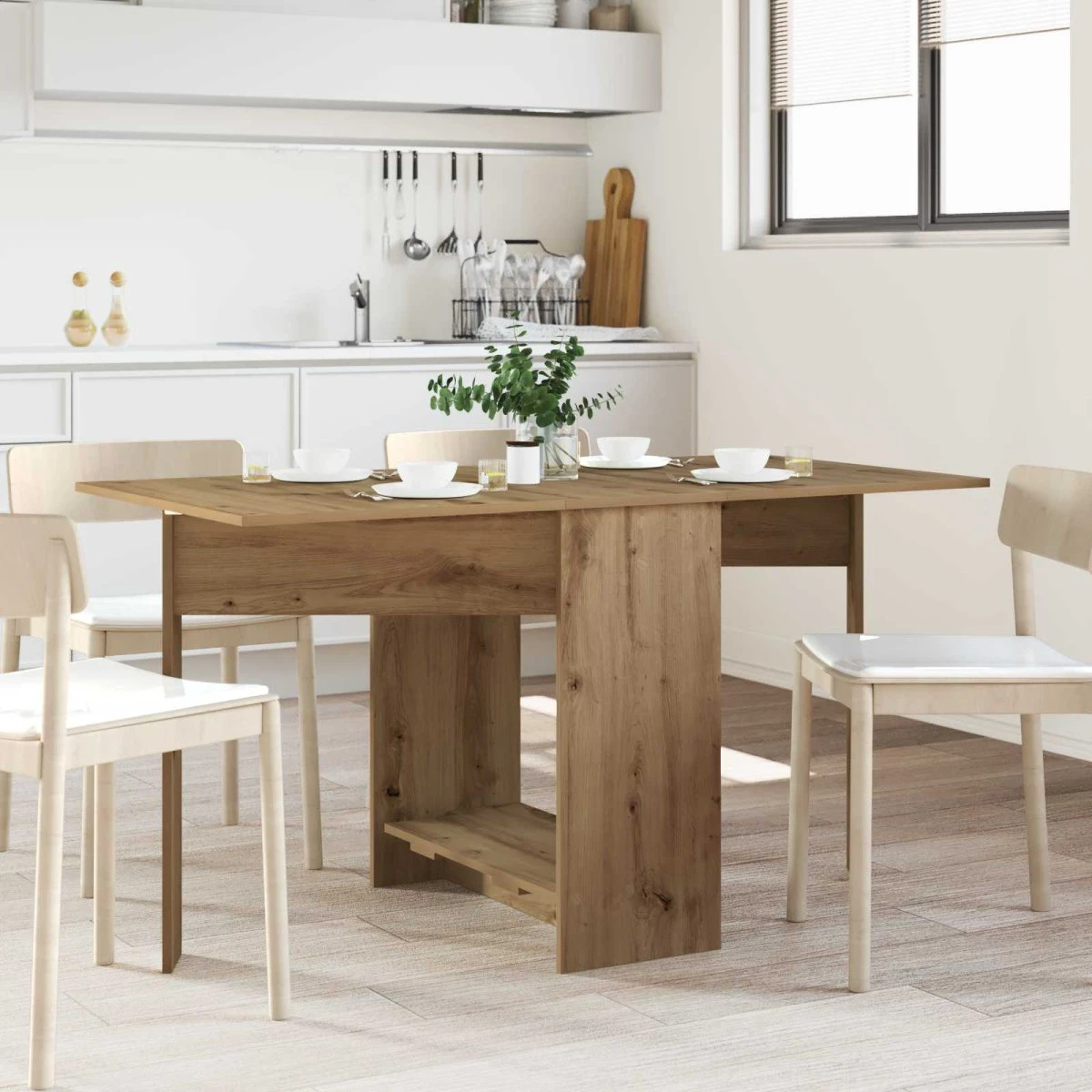 vidaXL Spisebord Artisan-eg 138 x 70 x 73,5 cm