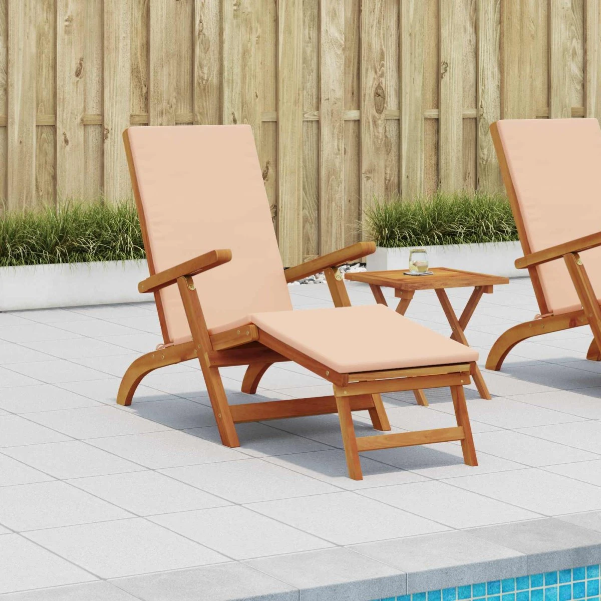 vidaXL Reclinerende og foldbar solseng i akacietræ, 55 x 146 cm