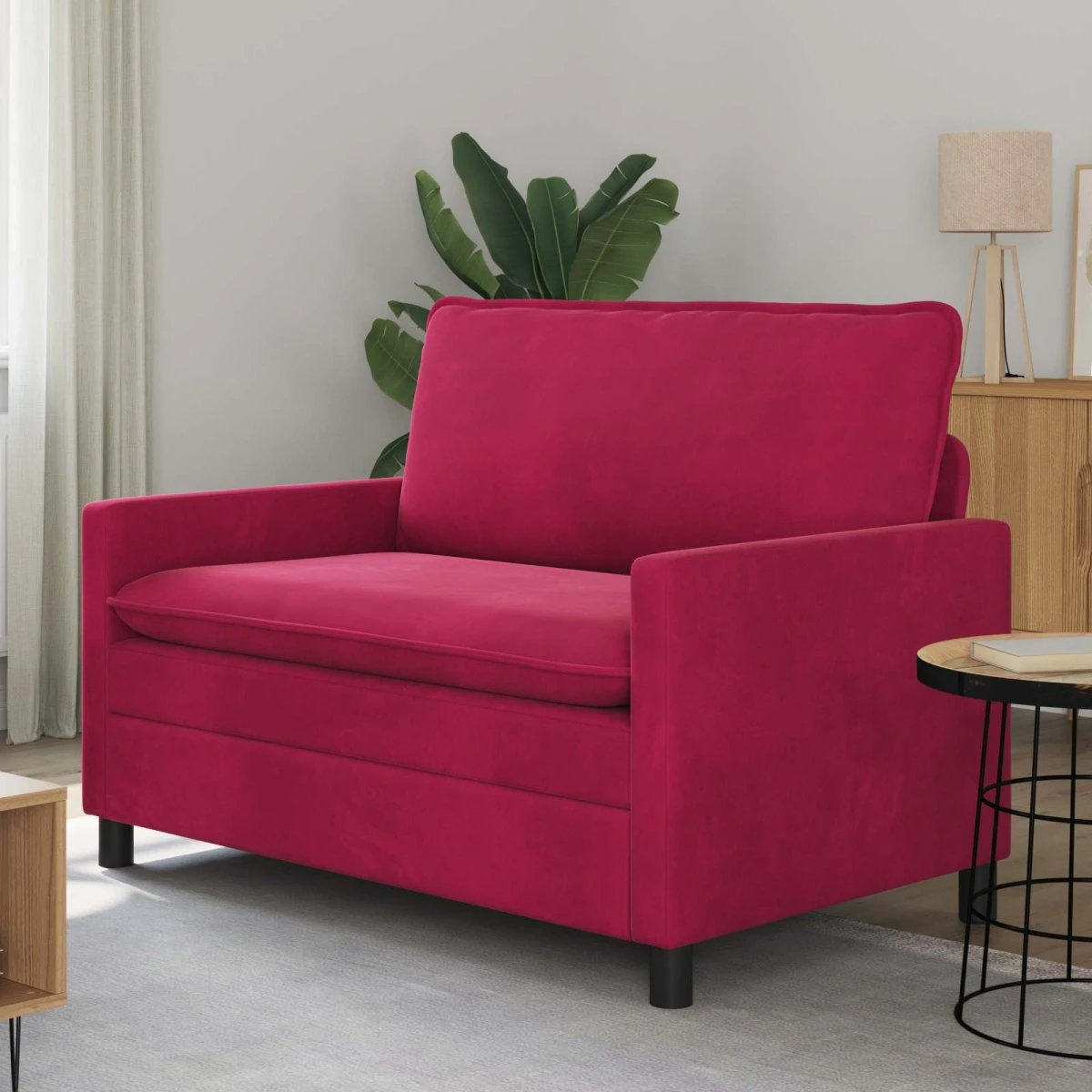 vidaXL Sofa Vinrød Fløjl 126 x 81 x 87,5 cm