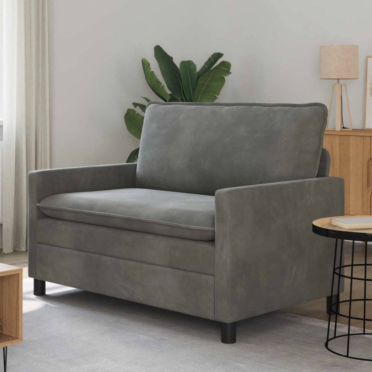 vidaXL Sofa Mørkegrå Fløjl 126 x 81 x 87,5 cm