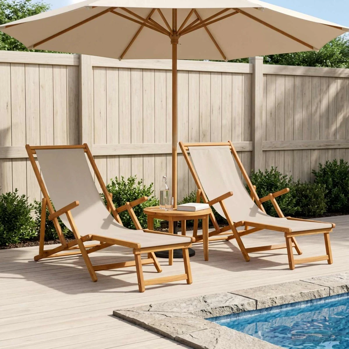 vidaXL Foldestol 2 stk. i massivt eucalyptus træ, beige