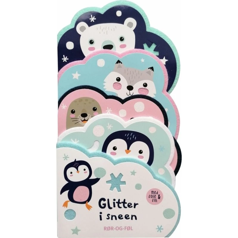 Glitter i sneen – papbog med folie & filt