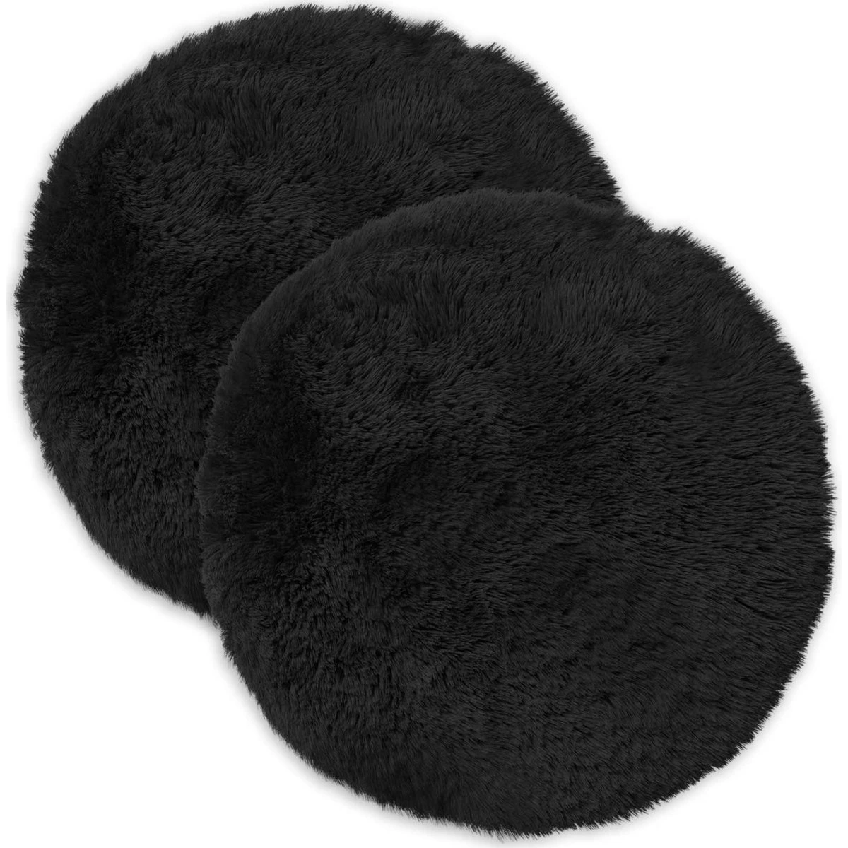 vidaXL Heerlen Pyntepuder 2 stk. - Sort PV-fleece, Ø 30 cm
