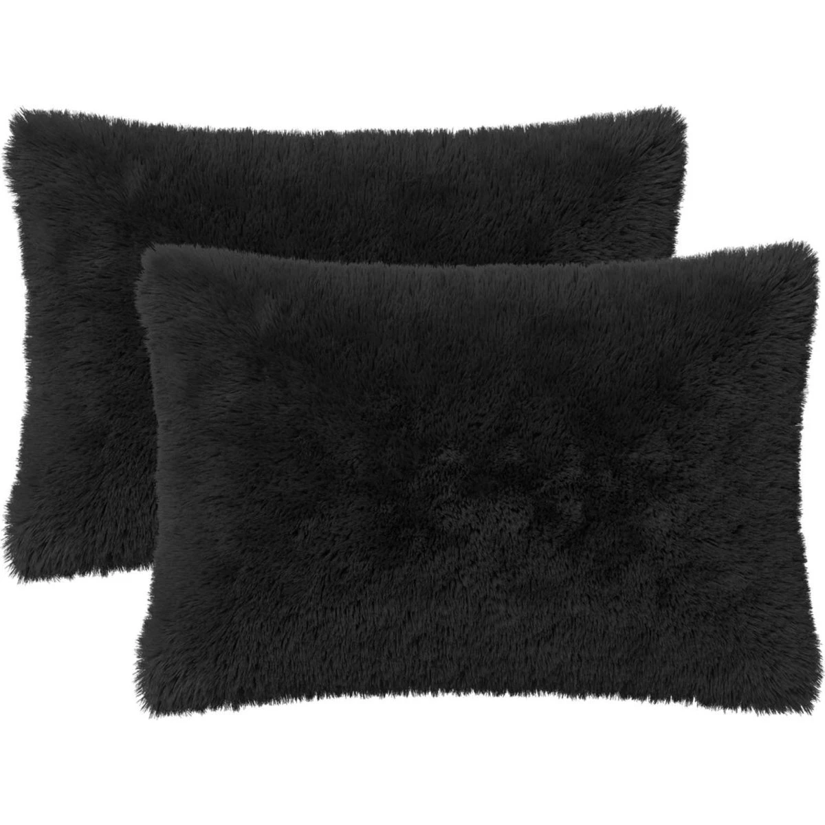 vidaXL Heerlen Pyntepuder 2 stk. - Sort PV-fleece, 50x70 cm