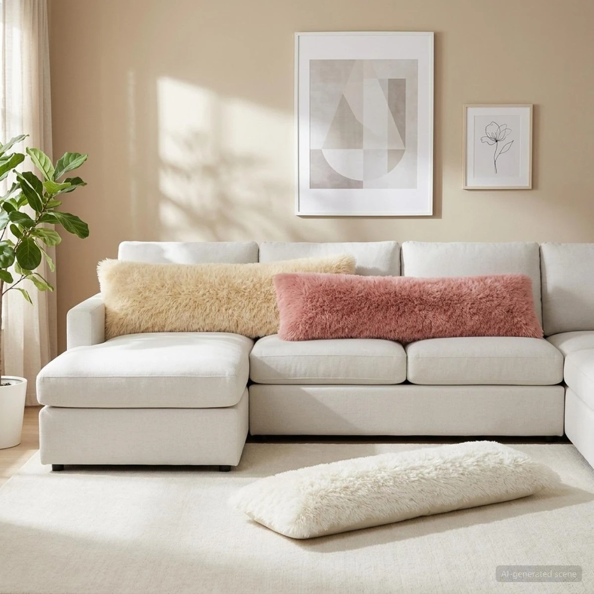 vidaXL Heerlen Pude Hvid 40 x 145 cm PV Fleece