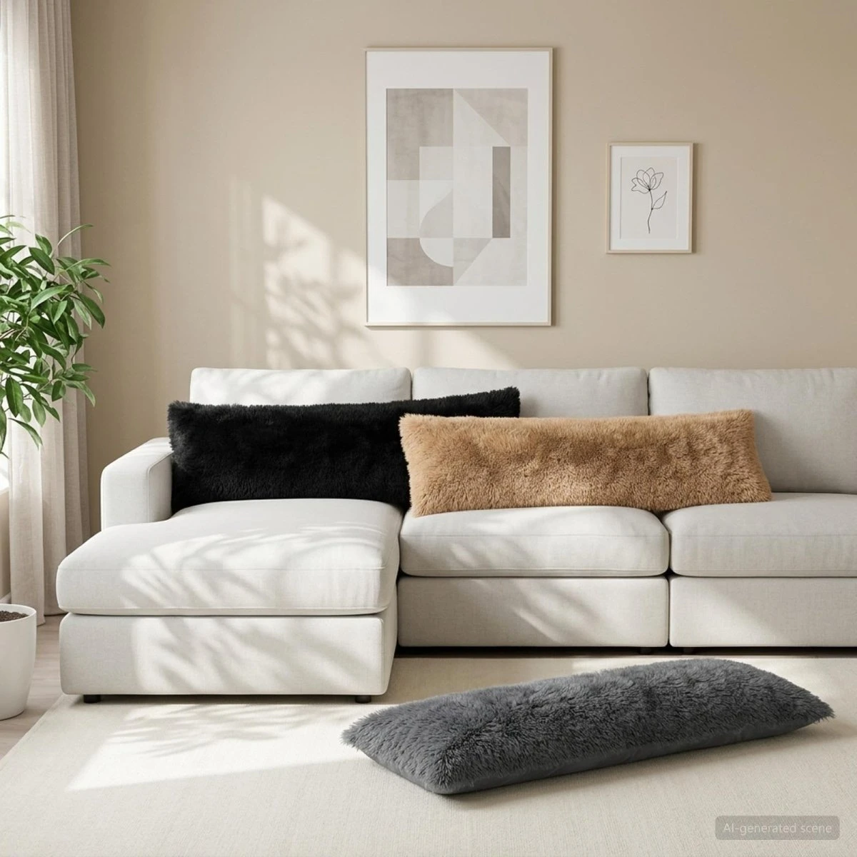 vidaXL Heerlen Pyntepuder 2 stk. - Sort PV-fleece 40x145 cm
